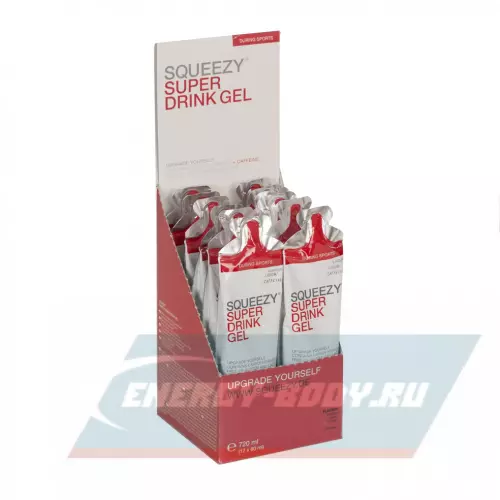 Энергетический гель SQUEEZY SUPER DRINK GEL 60mg caffeine Лимон+Кофеин, 12 x 60 мл