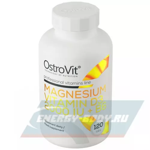  OstroVit Magnesium + Vitamin D3 2000 IU + B6 120 таблеток
