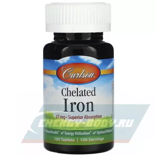 Минералы Carlson Labs Chelated Iron 100 таблеток
