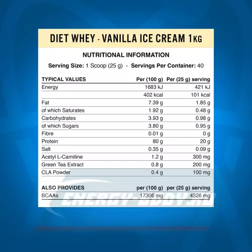  Applied Nutrition Diet Whey Ванильное мороженое, 1000 г