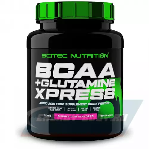 ВСАА Scitec Nutrition BCAA + Glutamine Xpress 2:1:1 Фруктовый бубль-Гум, 600 г