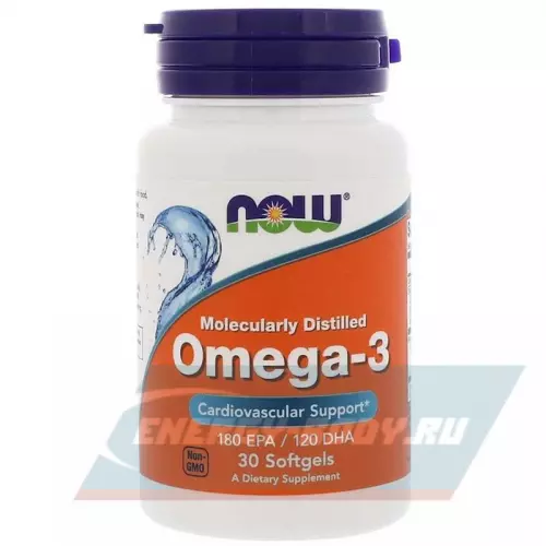 Omega 3 NOW FOODS Omega-3 - Омега 3 1000 мг Нейтральный, 30 гелевых капсул