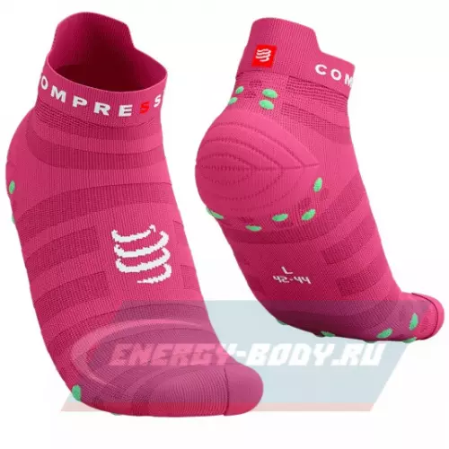  Compressport Носки Run Ultralight Low V4 Hot Pink/Summer Green T3