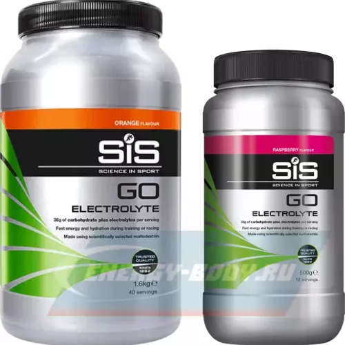 SCIENCE IN SPORT (SiS) GO Electrolyte Powder Апельсин, Малина, 1x500 г, 1x1600 г