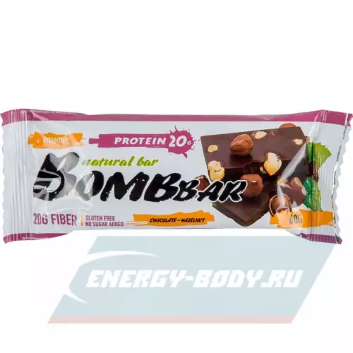 Батончик протеиновый Bombbar Protein Bar Шоколад - Фундук, 28 x 60 г