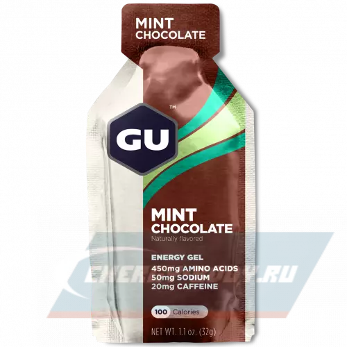 Энергетический гель GU ENERGY GU ORIGINAL ENERGY GEL 20mg caffeine Шоколад-Ментол, 32 г