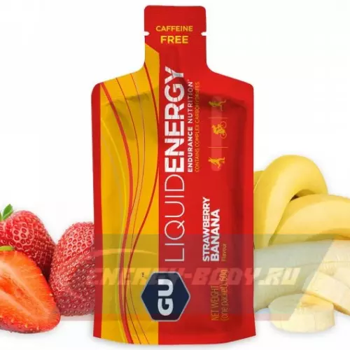 Энергетический гель GU ENERGY GU Liquid Enegry Gel no caffeine Клубника-банан, 60 г
