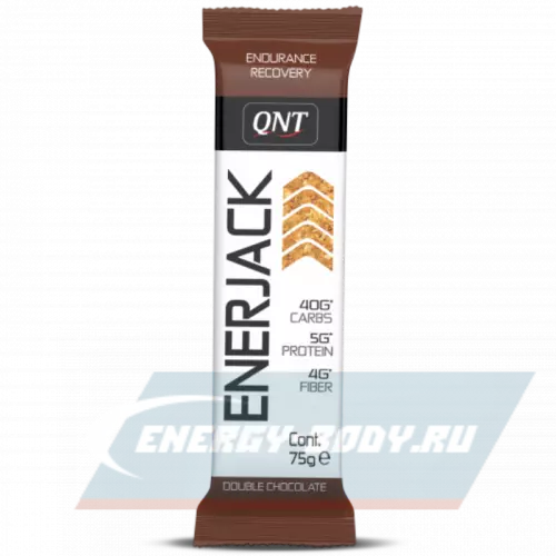 Батончик энергетический QNT Enerjack Двойной шоколад, 75 г x 12 шт