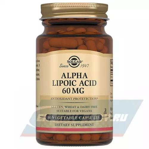  Solgar Alpha Lipoic Acid 60 mg 30 капсул