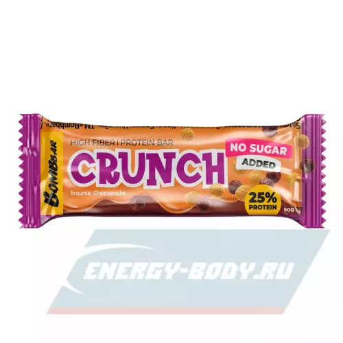 Батончик протеиновый Bombbar Протеиновые батончики Crunch Чизкейк шоколадный брауни, 50 г