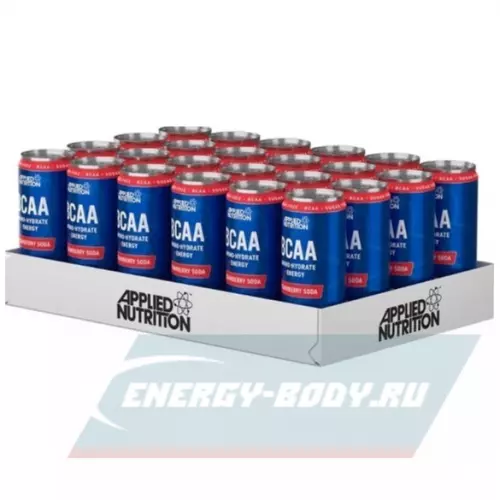 ВСАА Applied Nutrition BCAA - Functional Drink CANS Клубничная Содовая, 24 x 330 мл