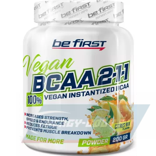 ВСАА Be First BCAA 2:1:1 Vegan powder Цитрусовый микс, 200 г