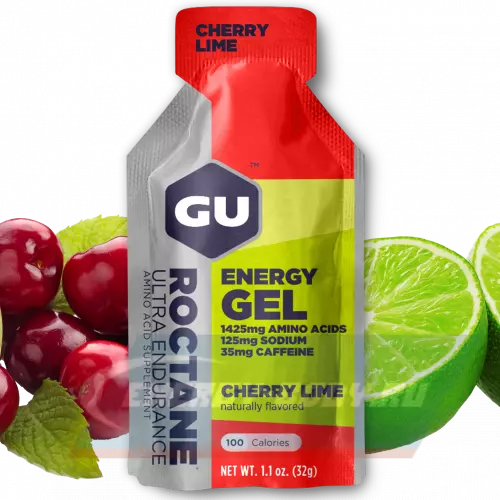 Энергетический гель GU ENERGY GU ROCTANE ENERGY GEL 35mg caffeine Вишня-Лайм, 1 стик x 32 г