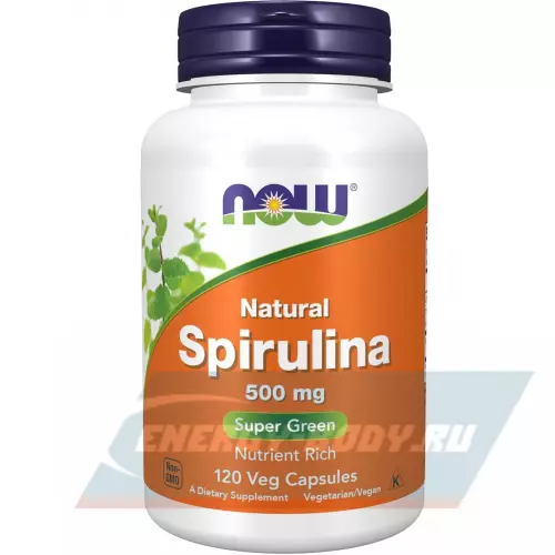  NOW FOODS Spirulina 500 mg 120 веган капсул