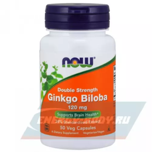  NOW FOODS Ginkgo Biloba 120 мг 50 Вегетарианских капсул