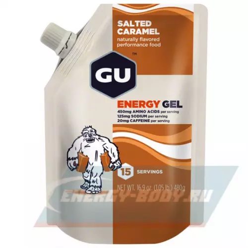 Энергетический гель GU ENERGY GU ORIGINAL ENERGY GEL 20mg caffeine Соленая карамель, 480 г (15 порций)