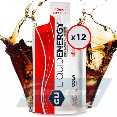 Энергетический гель GU ENERGY GU Liquid Enegry Gel caffeine Кола, 12 x 60 г