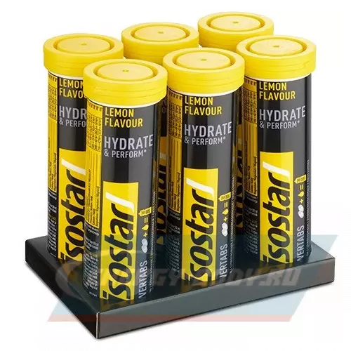  ISOSTAR Изотонический напиток Powertabs Лимон, 6 банка x 5 порций