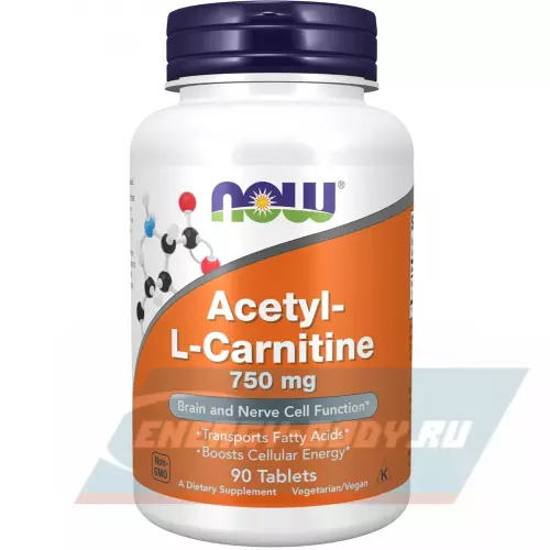 L-Карнитин NOW FOODS Acetyl-L-Carnitine 750 mg 90 таблеток