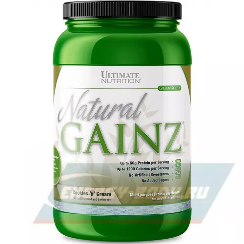 Гейнер Ultimate Nutrition Natural Gainz Whey Protein Powder Сливочное печенье, 1666 г