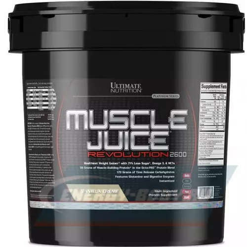 Гейнер Ultimate Nutrition Muscle Juice Revolution 2600 Ванильный крем, 5040 г