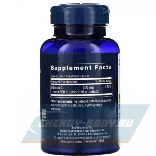 Life Extension Ascorbyl Palmitate 500 mg 100 вегетарианских капсул