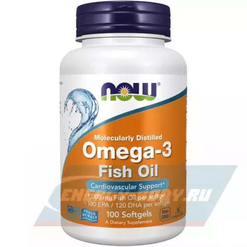 Omega 3 NOW FOODS Omega-3 Fish Oil 1000 mg Нейтральный, 100 гелевых капсул
