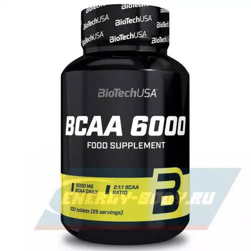 ВСАА BiotechUSA BCAA 6000 2:1:1 Нейтральный, 100 таблеток