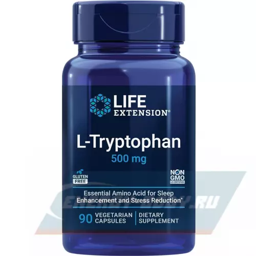 Аминокислотны Life Extension L-Tryptophan 500 mg 90 вегетарианские капсулы