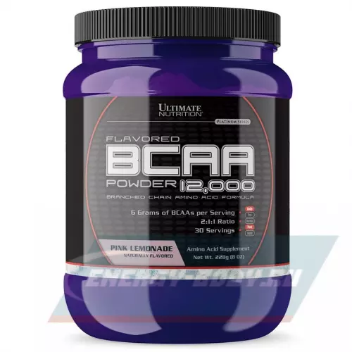 ВСАА Ultimate Nutrition Flavored BCAA 12000 Powder 2:1:1 Розовый лимонад, 228 г