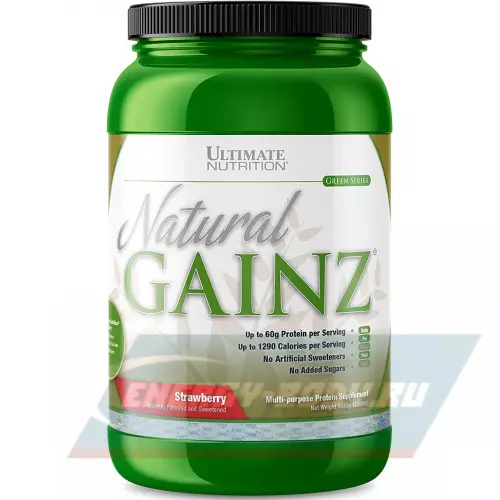 Гейнер Ultimate Nutrition Natural Gainz Whey Protein Powder Клубника, 1666 г