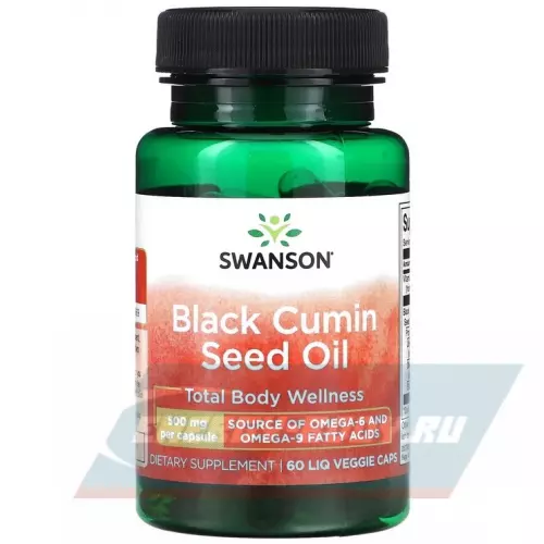  Swanson Black Cumin Seed Oil 500 mg 60 вегетарианских капсул