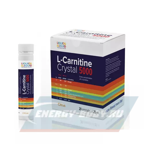 L-Карнитин LIQUID & LIQUID L-Carnitine Crystal 5000 Цитрус, 20x25 мл