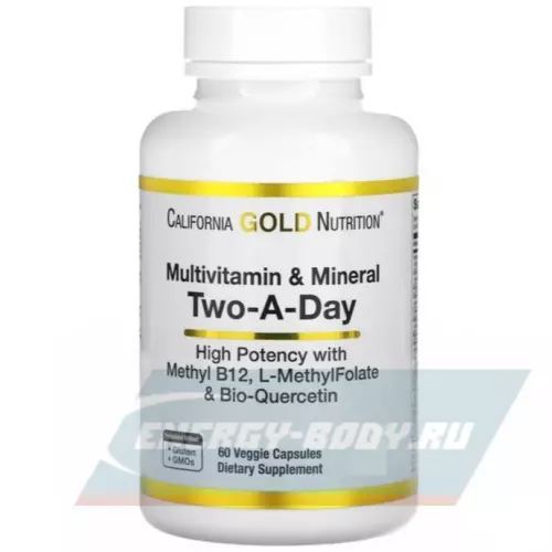  California Gold Nutrition Multivitamin and Mineral, Two-A-Day 60 вегетарианских капсул