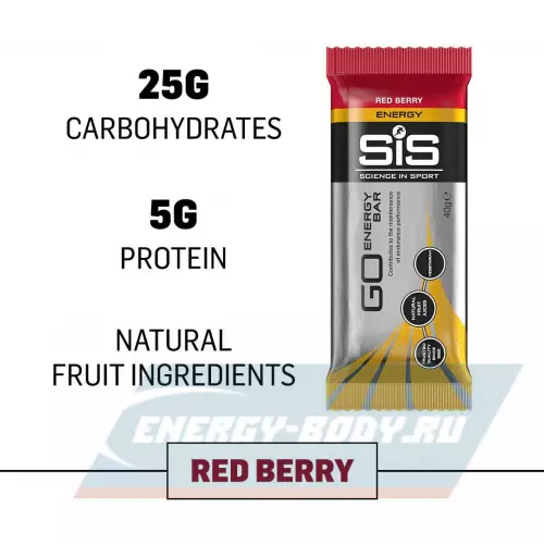 Батончик энергетический SCIENCE IN SPORT (SiS) GO Energy Mini Bar Красные ягоды, 1 батончик