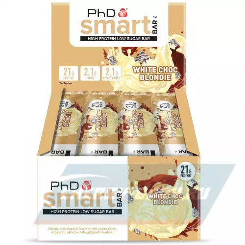 Батончик протеиновый PhD Nutrition Smart Bar Белый шоколад, 12 x 64 г