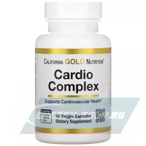 Аминокислотны California Gold Nutrition Cardio Complex Нейтральный, 60 вегетарианских капсул
