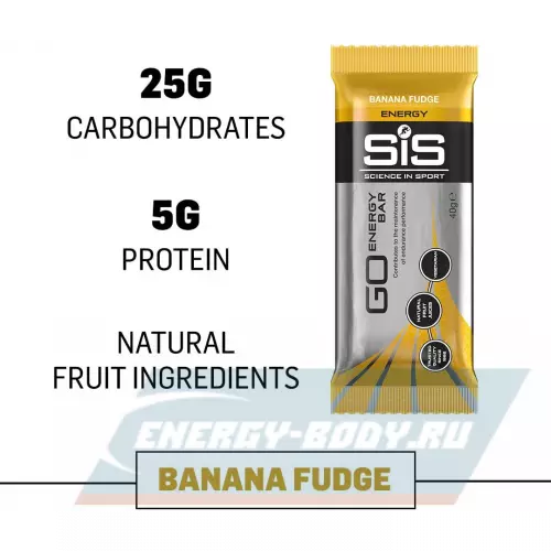 Батончик энергетический SCIENCE IN SPORT (SiS) GO Energy Mini Bar Банан, 40 г x 30 батончиков