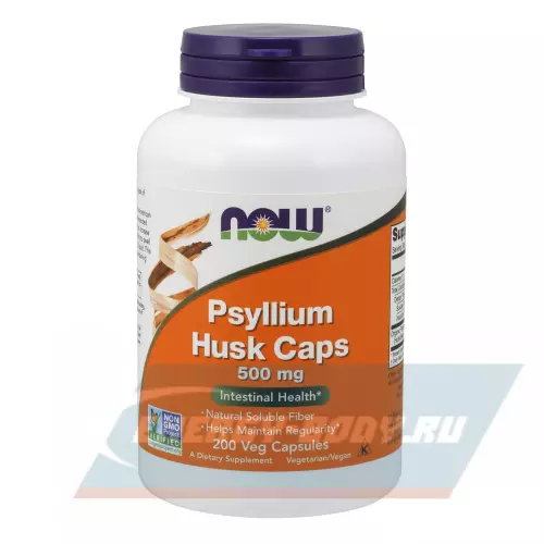  NOW FOODS Foods Psyllium Husk Caps 500 мг 200 Вегетарианские капсулы