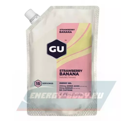 Энергетический гель GU ENERGY GU ORIGINAL ENERGY GEL no caffeine Клубника-Банан, 480 г (15 порций)