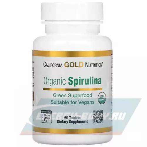  California Gold Nutrition Organic Spirulina 500 mg 60 таблеток