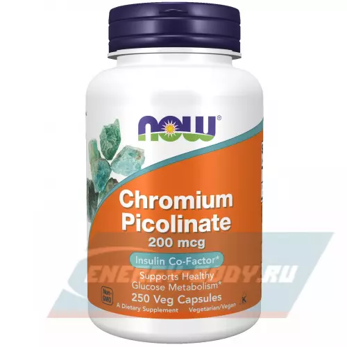 Минералы NOW FOODS Chromium Picolinate 200 mcg 250 веган капсул