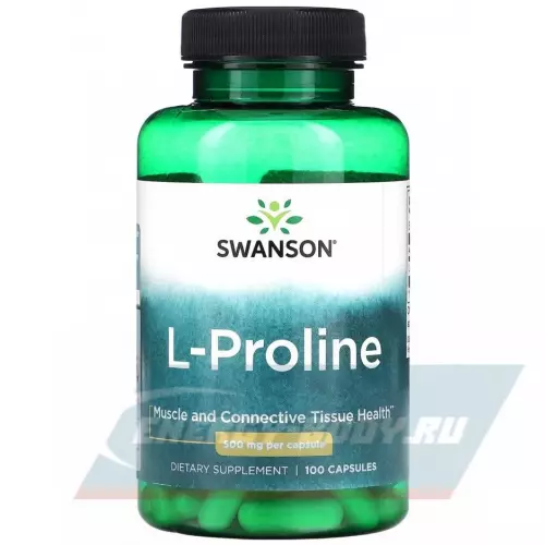 Аминокислотны Swanson L-Proline 500 mg 100 капсул