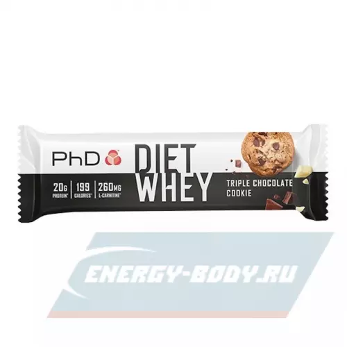 Батончик протеиновый PhD Nutrition Diet Whey Bar Тройное шоколадное печенье, 63 г