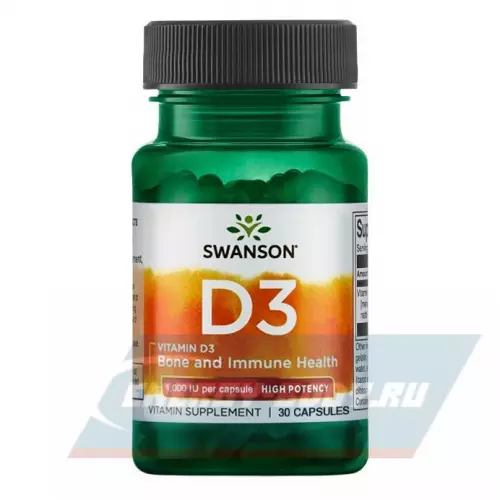  Swanson Vitamin D3 1000 IU Нейтральный, 30 капсул