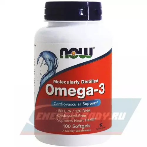Omega 3 NOW FOODS Omega-3 - Омега 3 1000 мг Нейтральный, 100 гелевых капсул