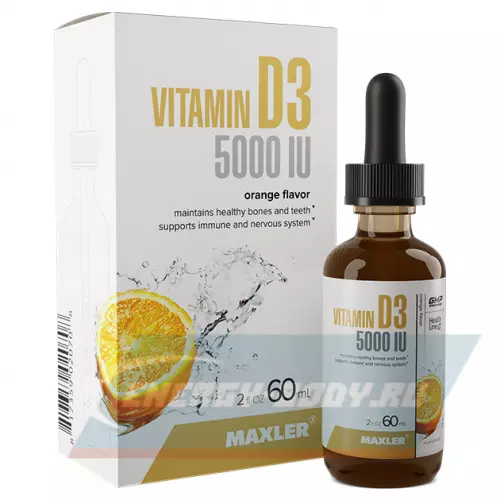  MAXLER Vitamin D3 5000IU Апельсин, 60 мл