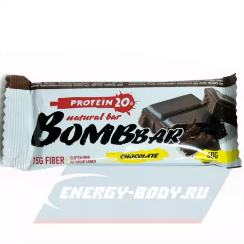Батончик протеиновый Bombbar Protein Bar Двойной шоколад, 12 x 60 г