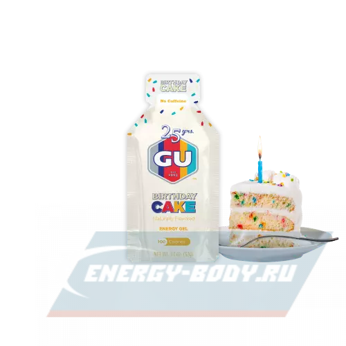 Энергетический гель GU ENERGY GU ORIGINAL ENERGY GEL no caffeine Праздничный торт, 1 стик x 32 г