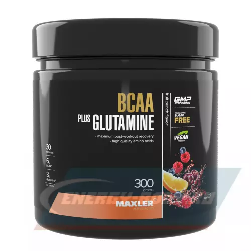 ВСАА MAXLER BCAA + Glutamine 300 g 2:1:1 Фруктовый пунш, 300 г